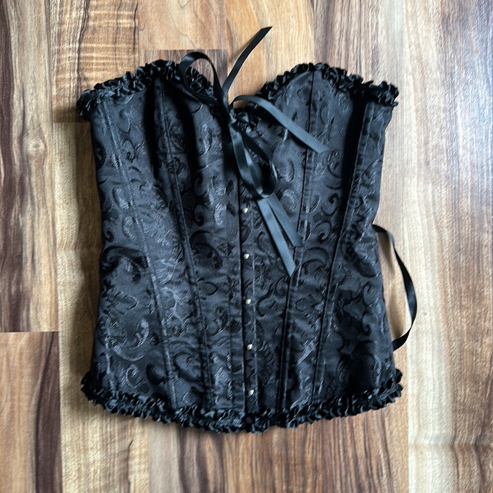 Brocade Black Corset Size S